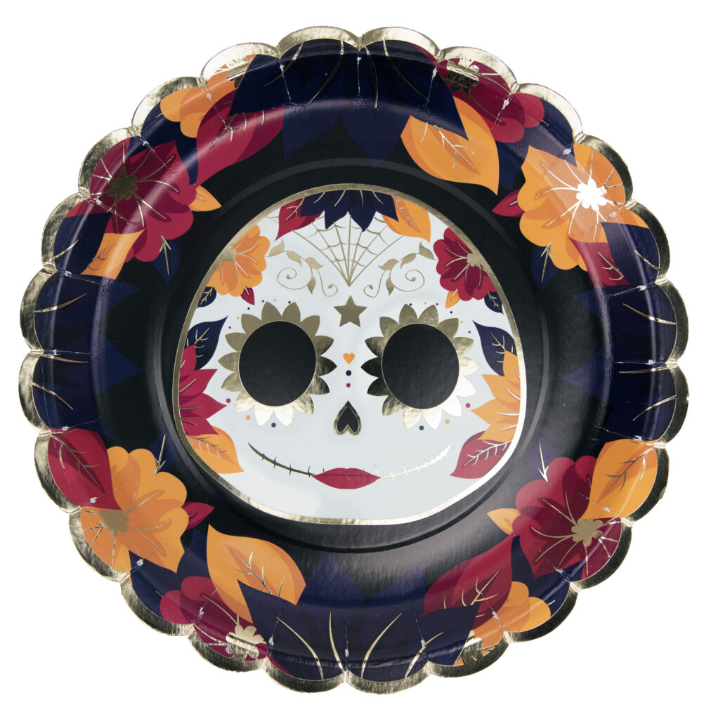 ASSIETTES FÊTE DES MORTS (Pack 8 assiettes 23 cm)