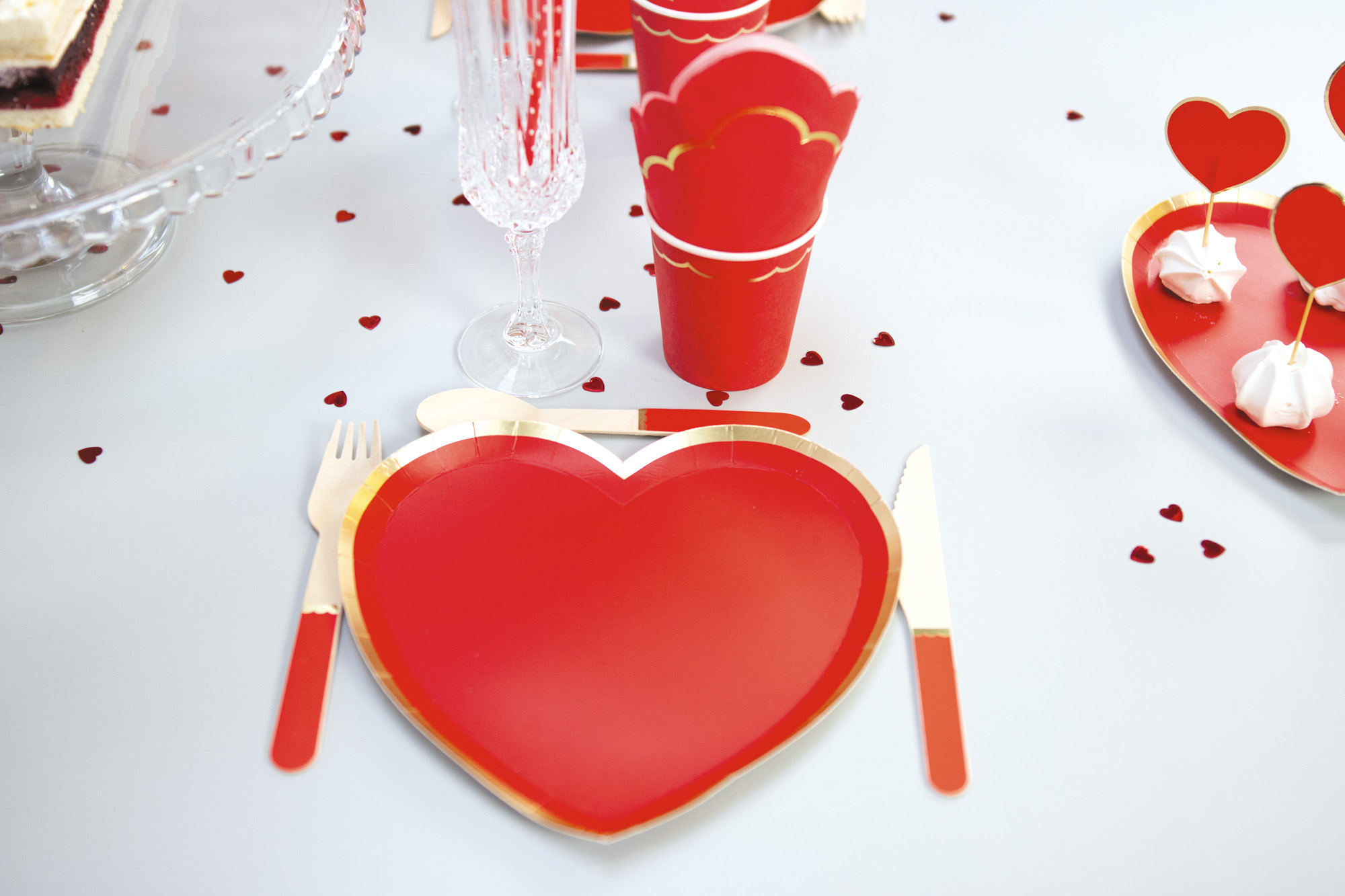 ASSIETTES COEUR ROUGE (Pack 8 assiettes 19 cm) – Image 2