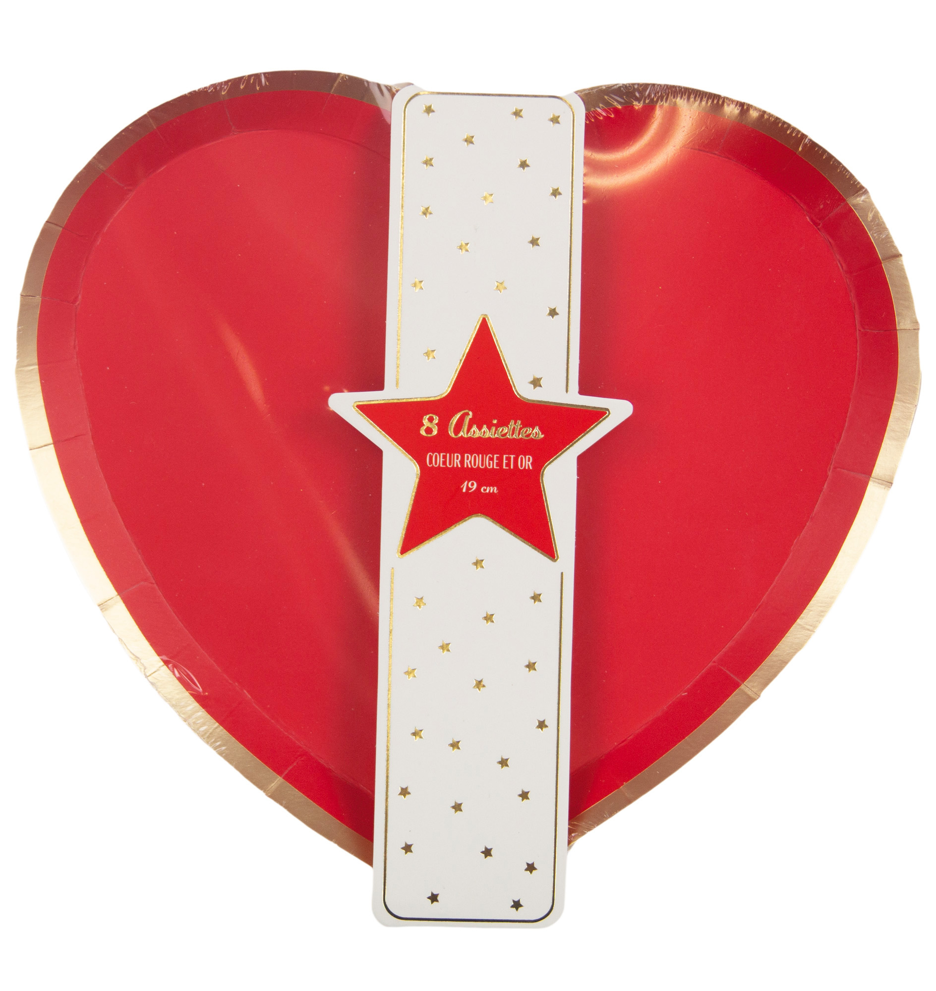 ASSIETTES COEUR ROUGE (Pack 8 assiettes 19 cm) – Image 1