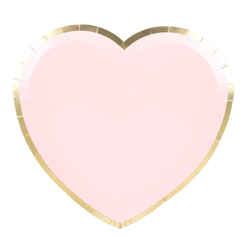 ASSIETTES COEUR ROSE (Pack 8 assiettes 19 cm)