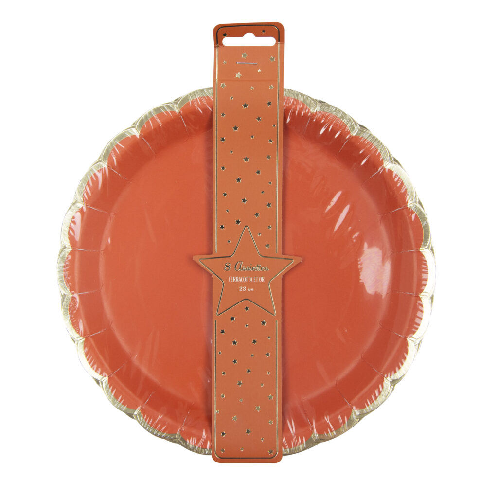 ASSIETTES TERRACOTTA (Pack 8 assiettes 23 cm)
