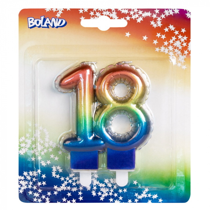 BOUGIE 18 ANS ARC EN CIEL