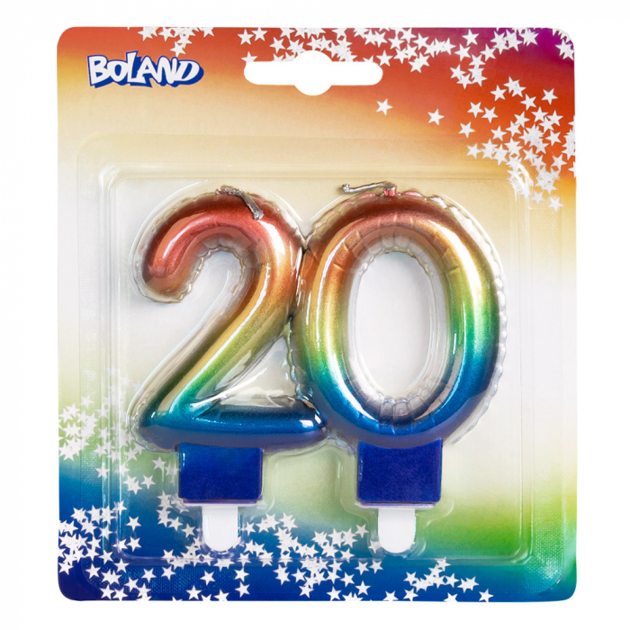 BOUGIE 20 ANS ARC EN CIEL