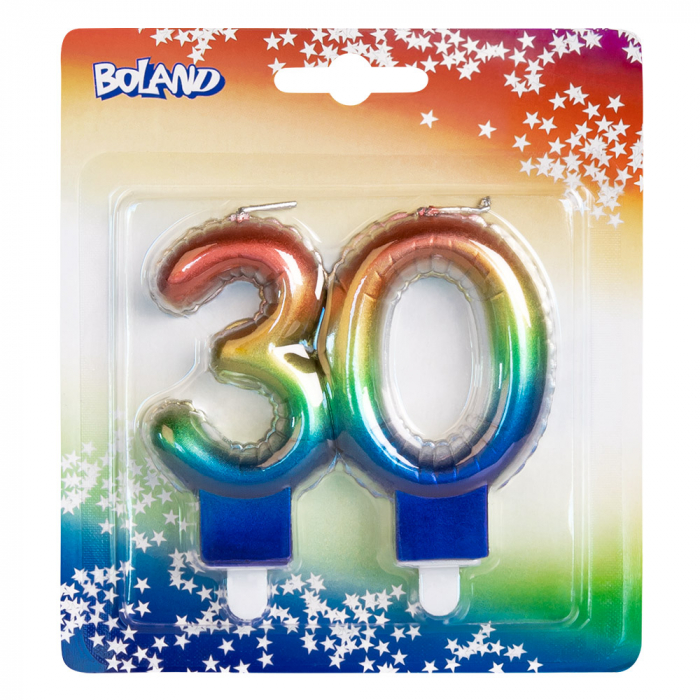 BOUGIE 30 ANS ARC EN CIEL