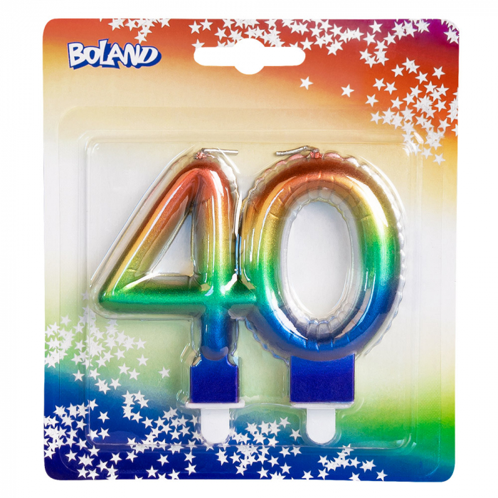 BOUGIE 40 ANS ARC EN CIEL