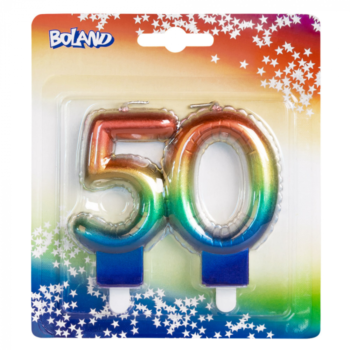 BOUGIE 50 ANS ARC EN CIEL