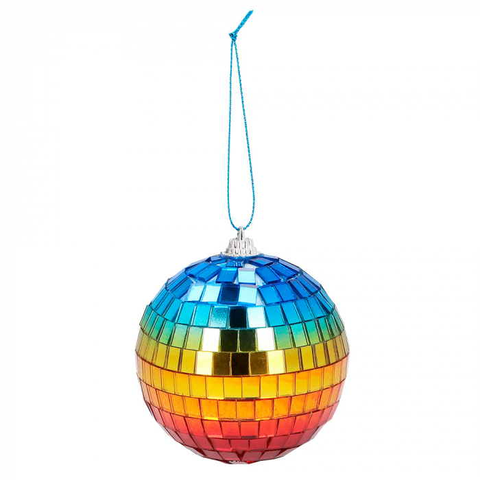 PACK 6 BOULES ARC EN CIEL (Boules disco de noël 8 cm)