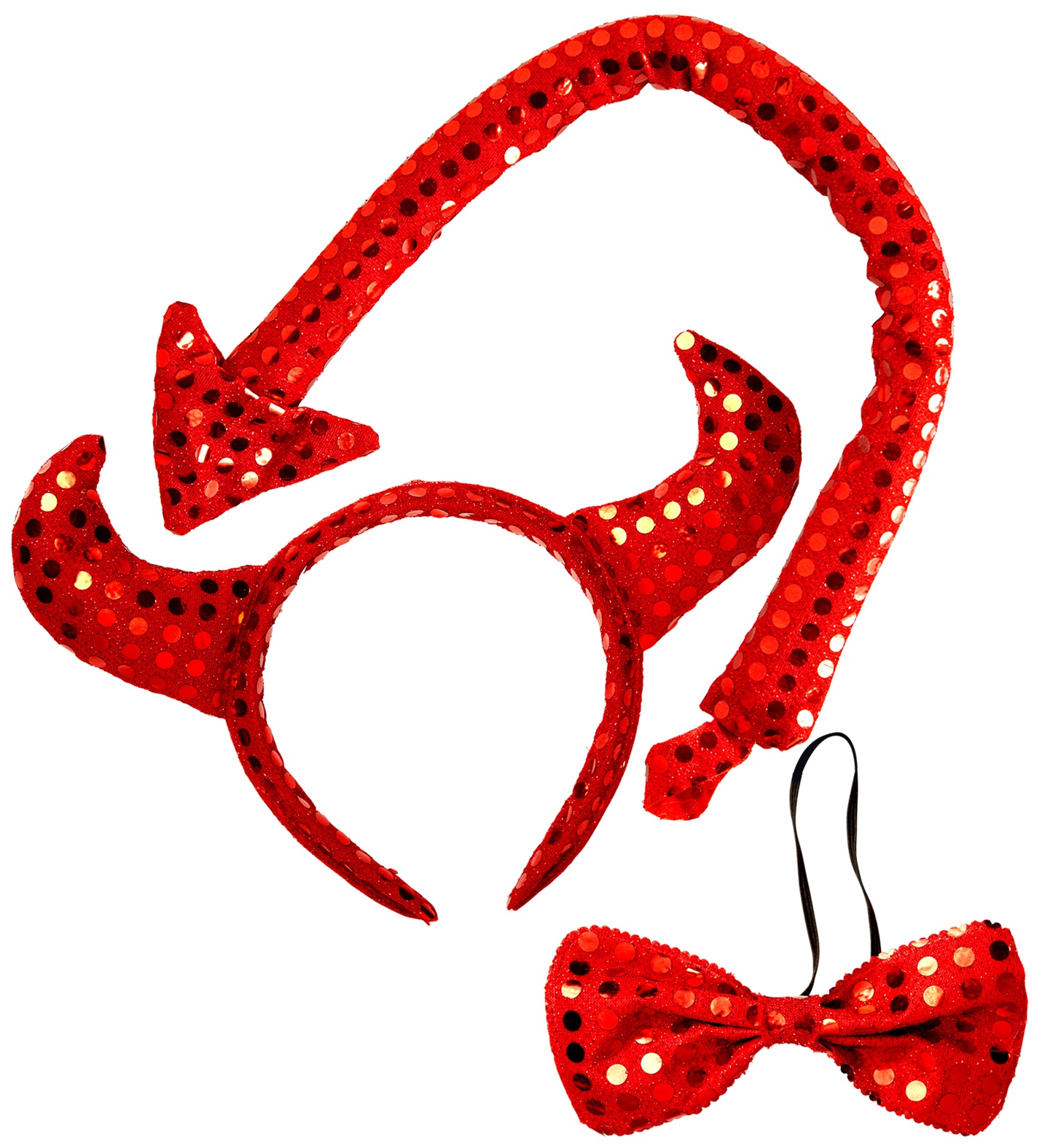 KIT DU DIABLE 3 PIÈCES (Cornes, queue, noeud) – Image 1