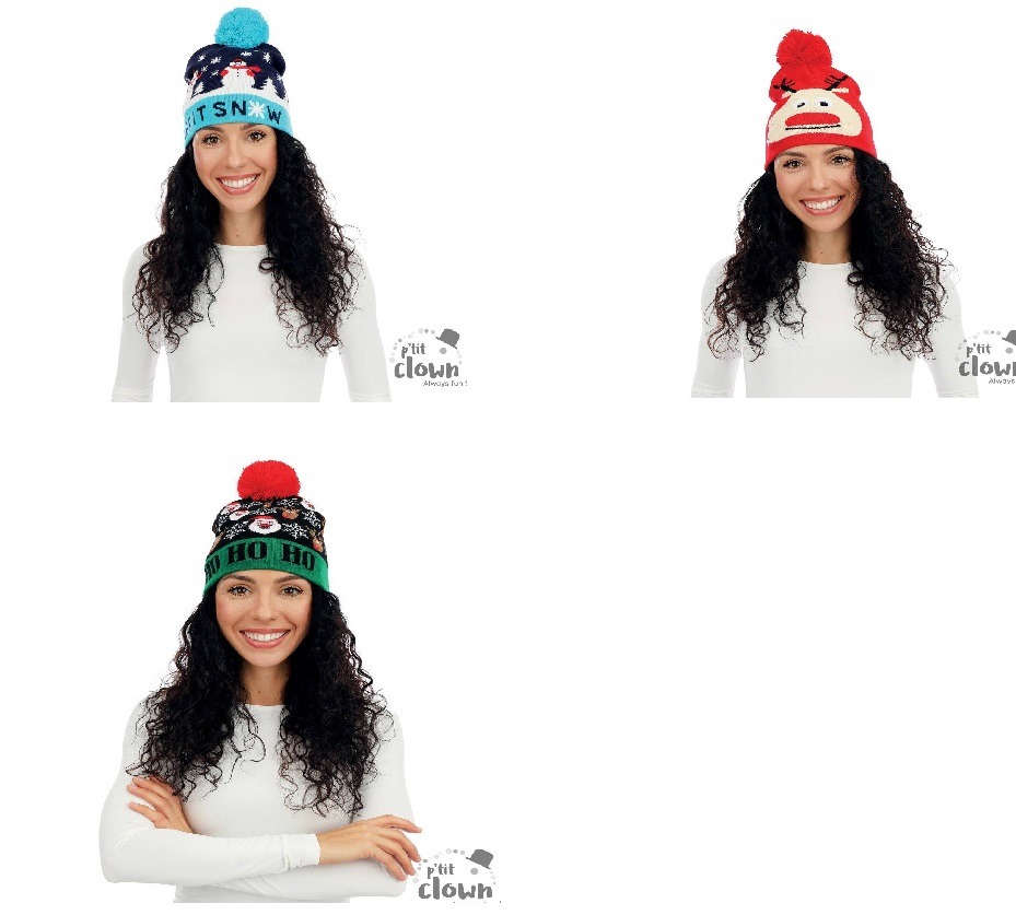 BONNET DE NOEL FUN (Lumineux - 3 modèles)
