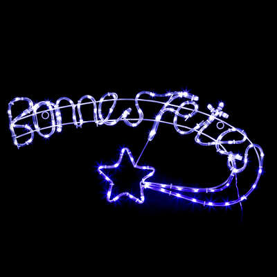 DÉCORATION BONNES FÊTES (100 Lampes blanches) Dimension 38 x 80 cm