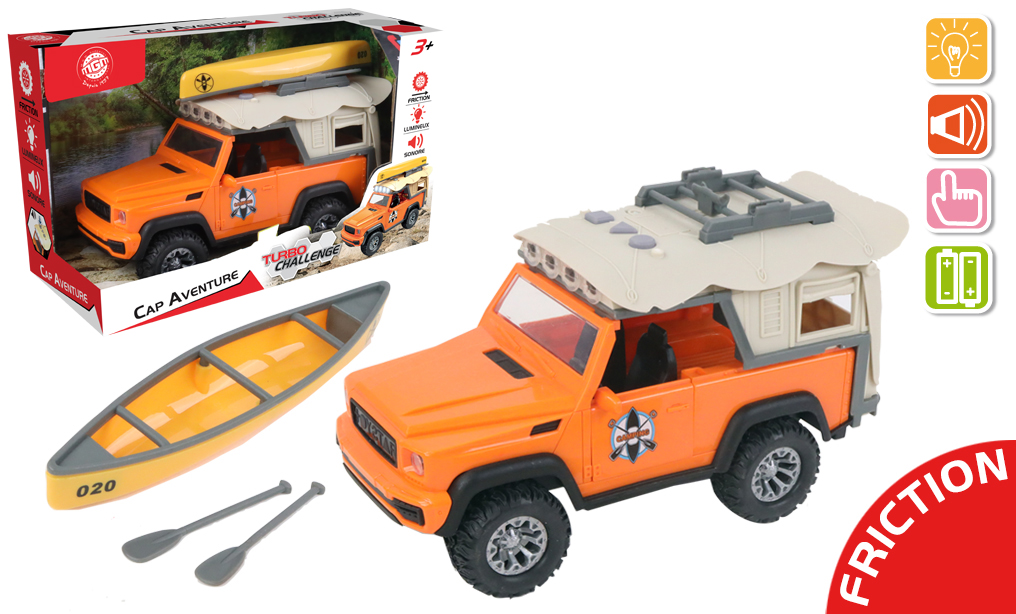VOITURE 4X4 AVEC KAYAK (Voiture friction 22 cm)