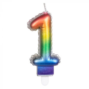 BOUGIE CHIFFRE ARC EN CIEL (Chiffres de 0 à 9) – Image 1