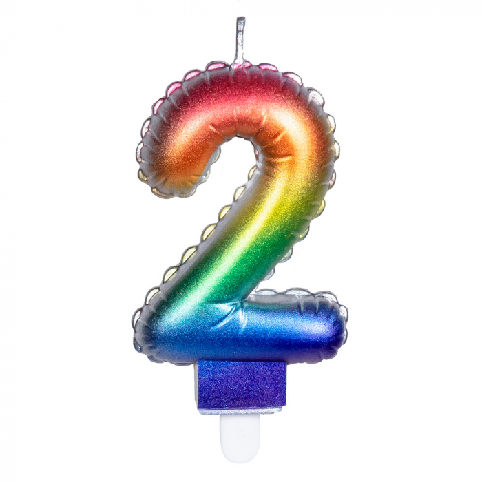 BOUGIE CHIFFRE ARC EN CIEL (Chiffres de 0 à 9)