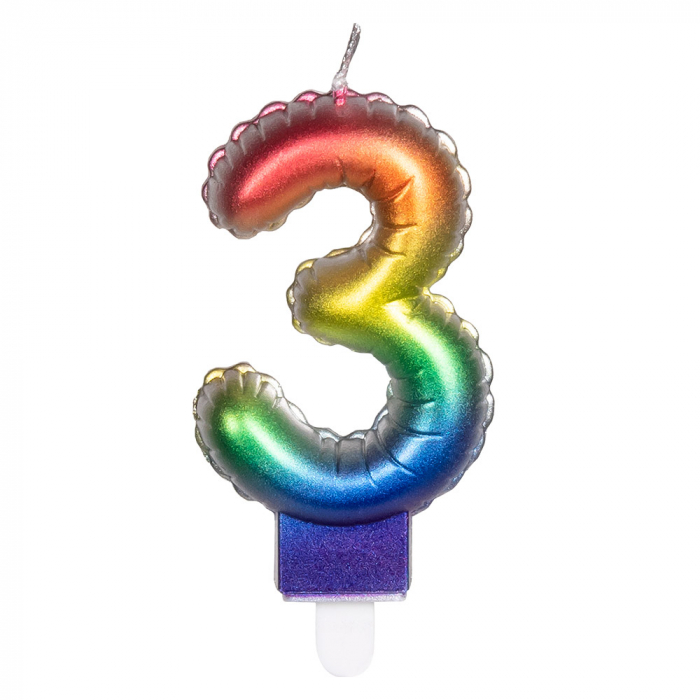 BOUGIE CHIFFRE ARC EN CIEL (Chiffres de 0 à 9)