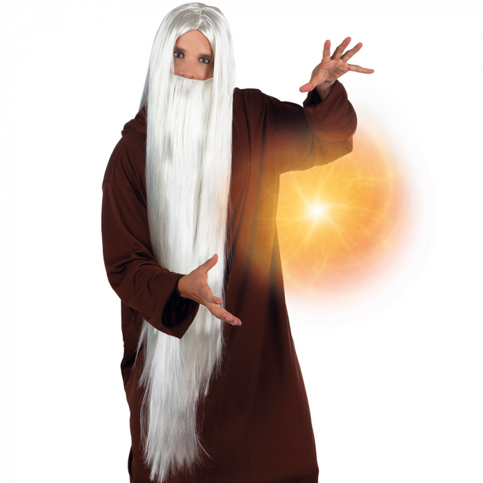 PERRUQUE VIEUX MAGICIEN (Perruque + barbe)