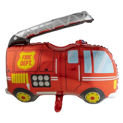 BALLON CAMION POMPIER (Ballon aluminium) Dimension 77 x 74 cm