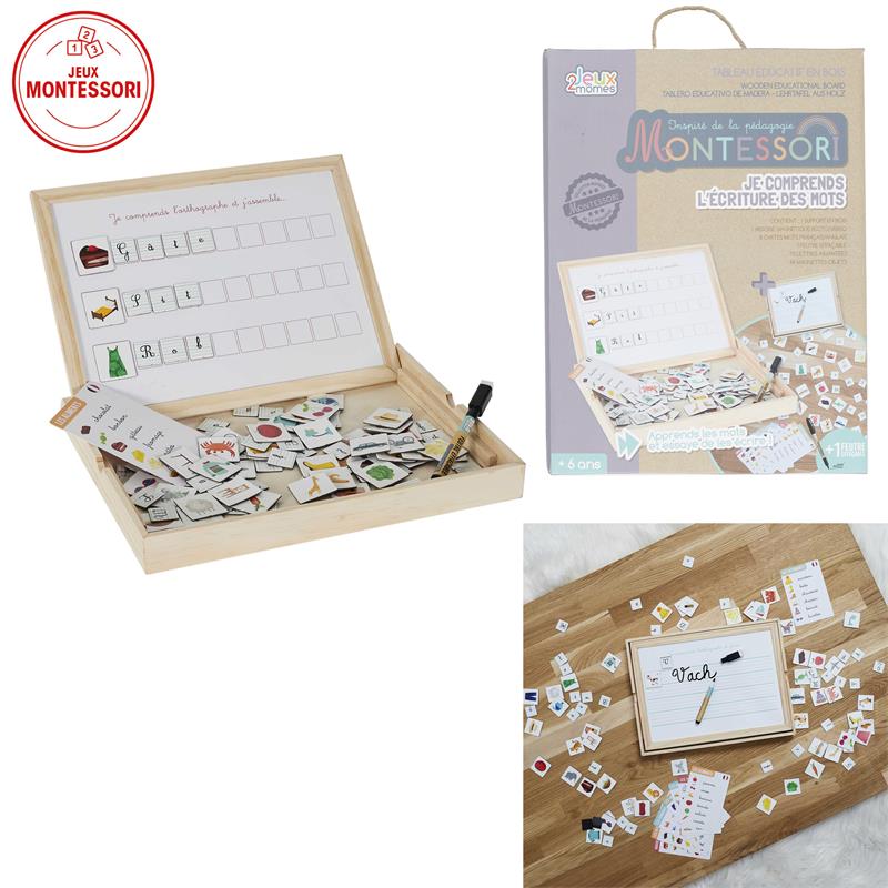 COFFRET TABLEAU EN BOIS (Je comprends les lettres) Taille 29 x 3 x 22 cm