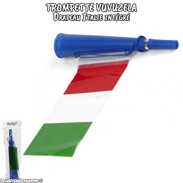TROMPETTE DRAPEAU ITALIE (Corne supporter Italien)