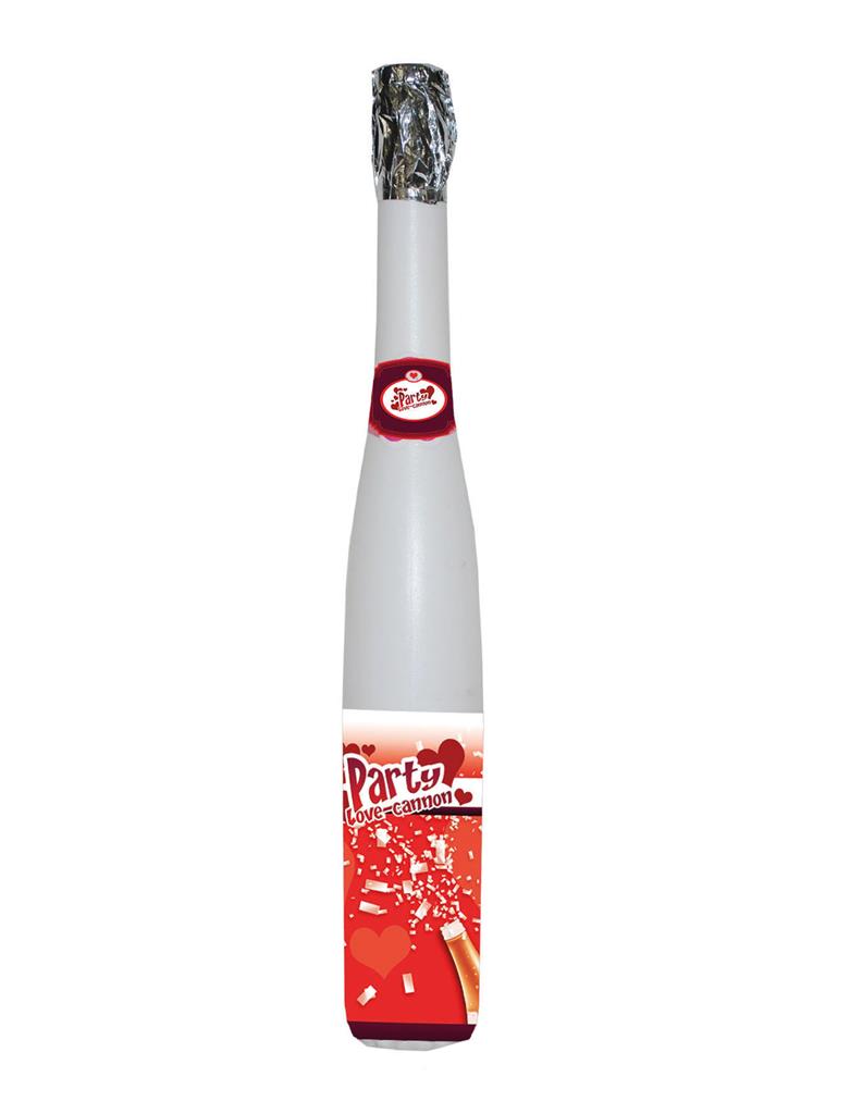 BOUTEILLE AVEC CONFETTIS (Bouteille champagne 92 cm) Confettis blancs