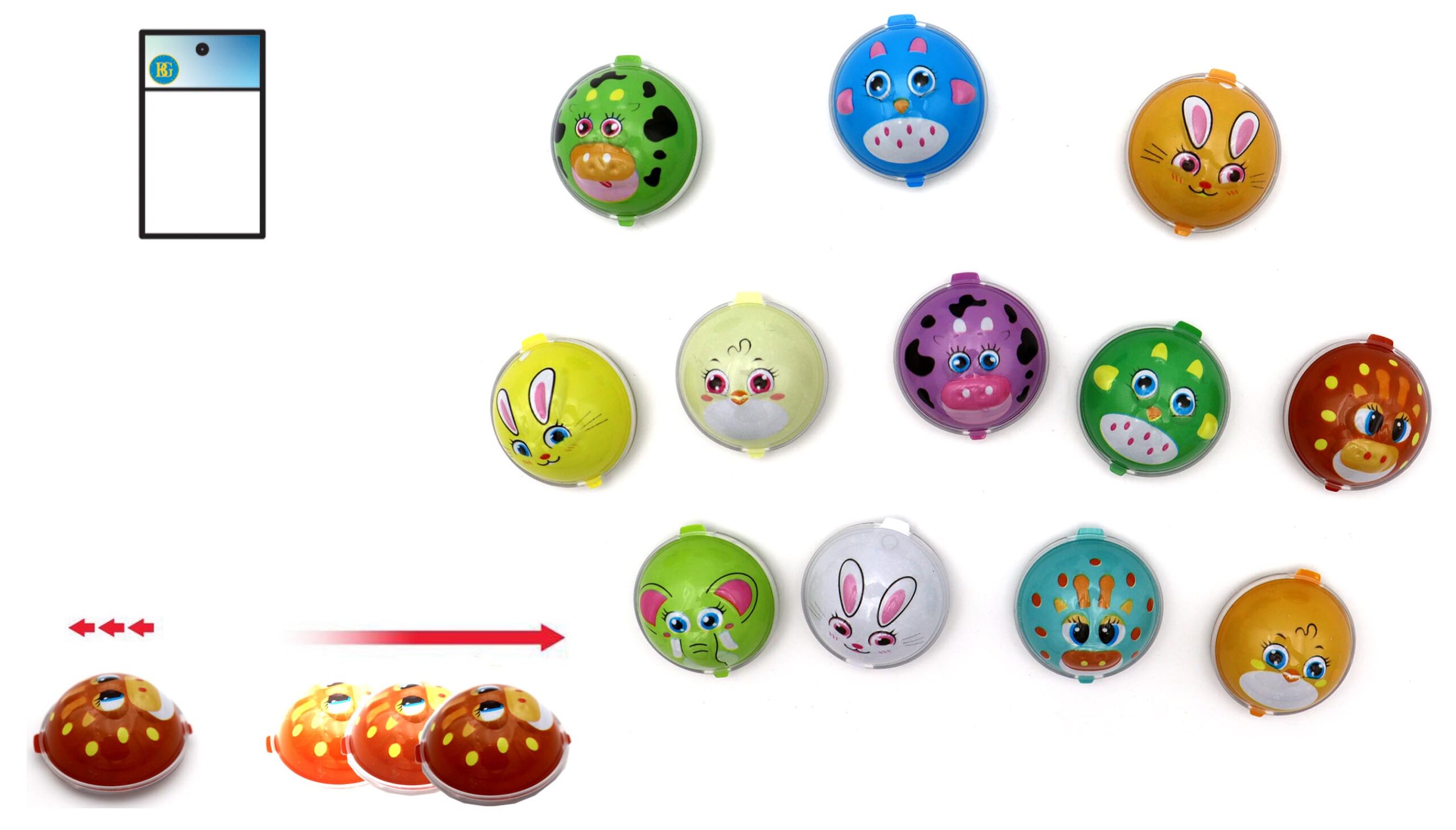 ANIMAUX RÉTRO FRICTION (Taille 4 cm - 48 pièces) – Image 1