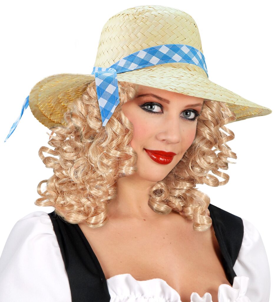 CHAPEAU PAILLE FEMME (avec nœud à carreaux)