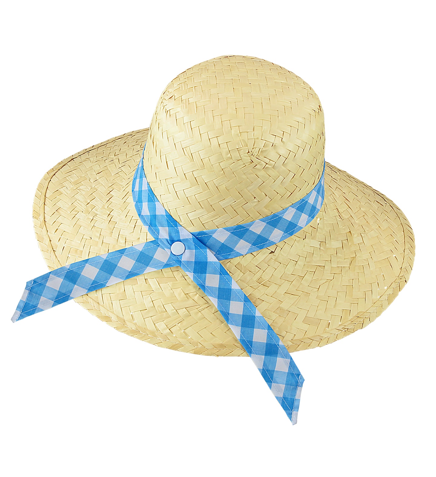 CHAPEAU PAILLE FEMME (avec nœud à carreaux) – Image 2