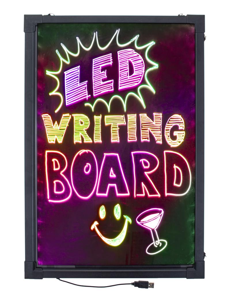 ARDOISE LUMINEUSE A LED (avec 8 feutres effaçables) Taille 40 x 60 cm