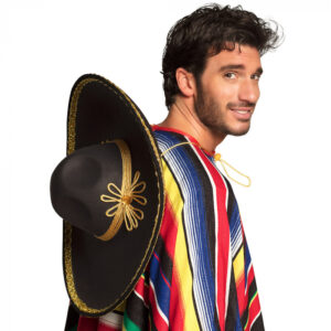 SOMBRERO DE LUXE (Chapeau mexicain Noir/or) – Image 2