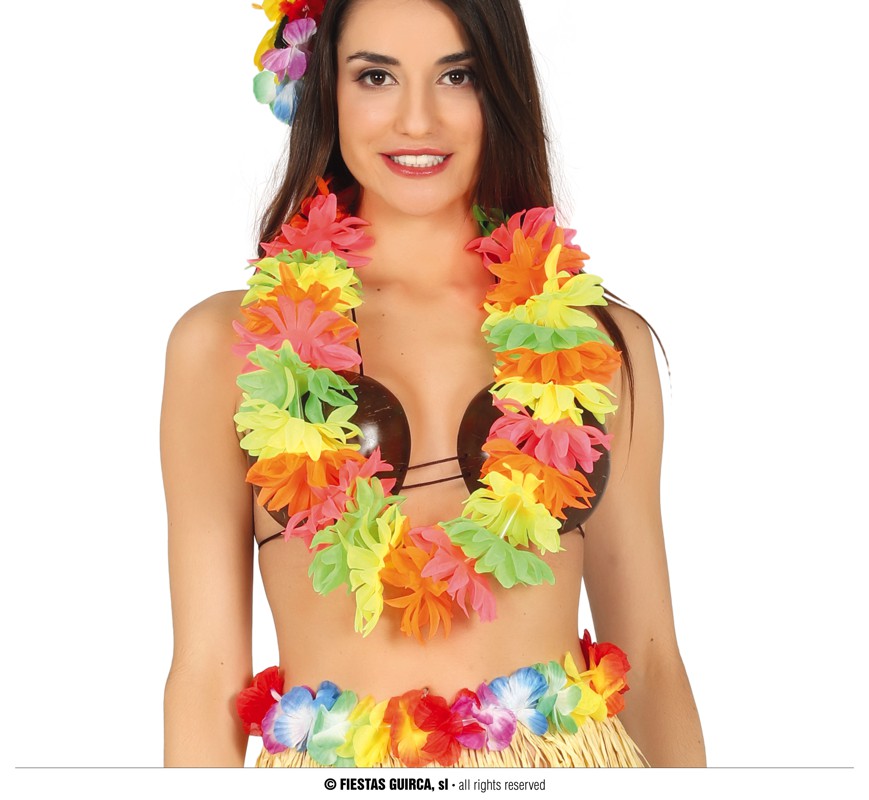 COLLIER DE FLEURS FLUO (Pack 12 colliers Hawaïens)