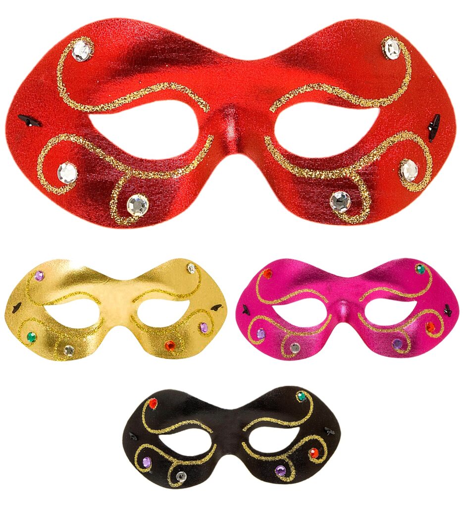 LOUP VÉNITIEN STRASS (Pack 12 pièces 4 coloris)