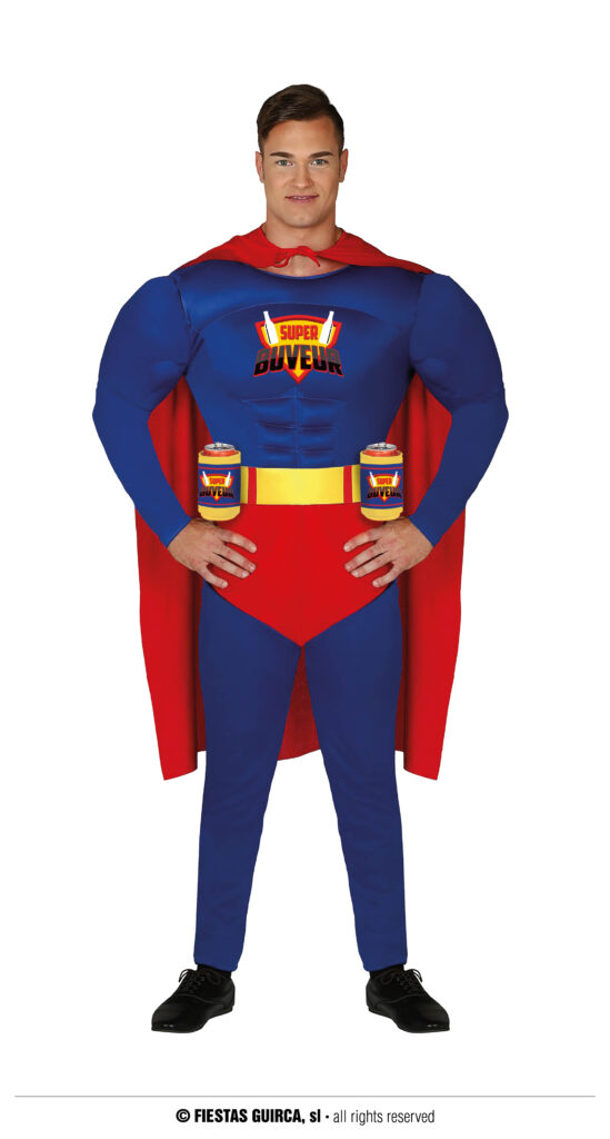 SUPER HÉROS BUVEUR (Déguisement pour adulte) Taille unique 52/54
