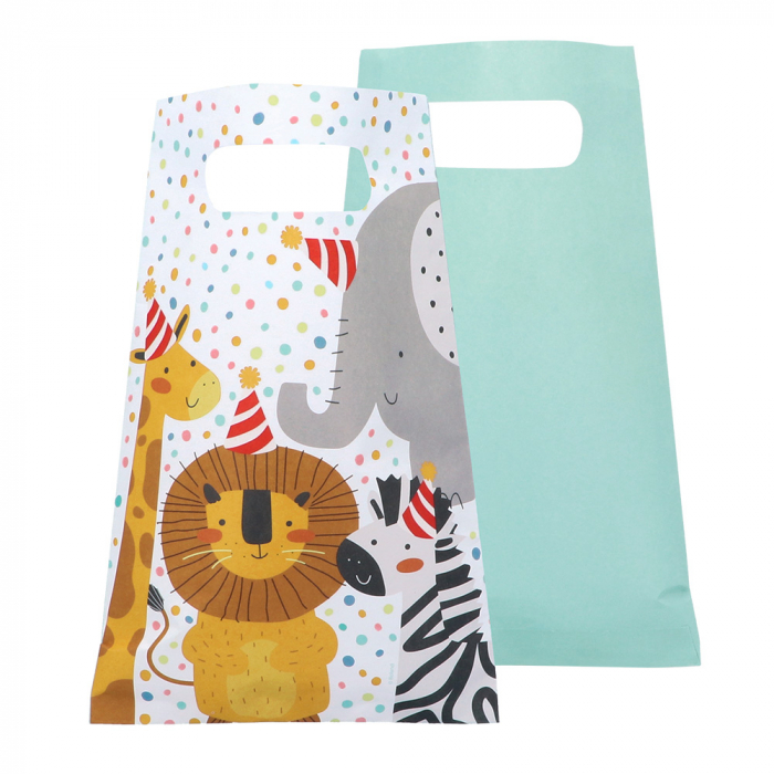 PACK SACS CADEAUX SAFARI (Lot de 16 paquets/10 sacs) Sacs anniversaire en papier
