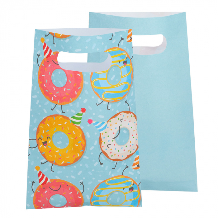 SACS CADEAUX DONUTS (Pack de 16 paquets/10 sacs) Sacs anniversaire en papier