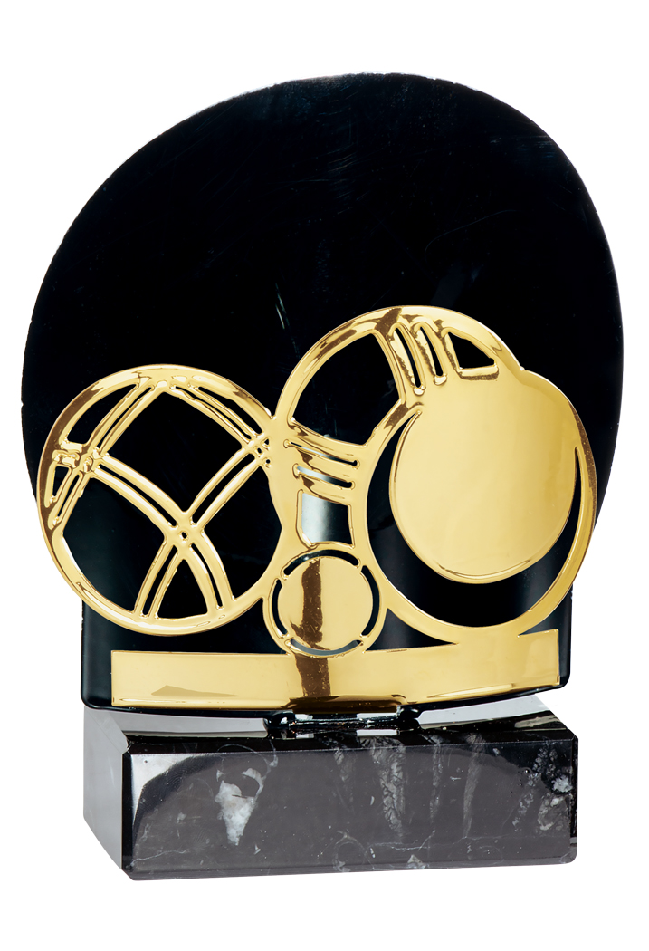 TROPHÉE DE PÉTANQUE GOLD (Trophée métal doré - 18 cm) – Image 1