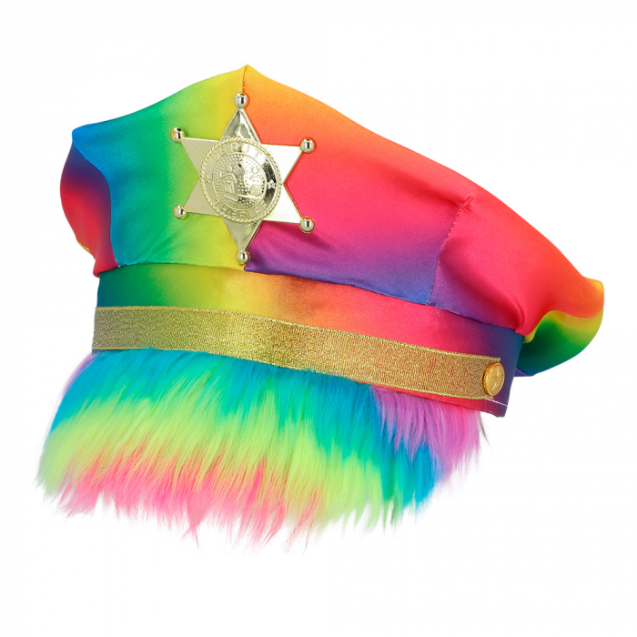 CASQUETTE ARC EN CIEL (avec étoile et franges)