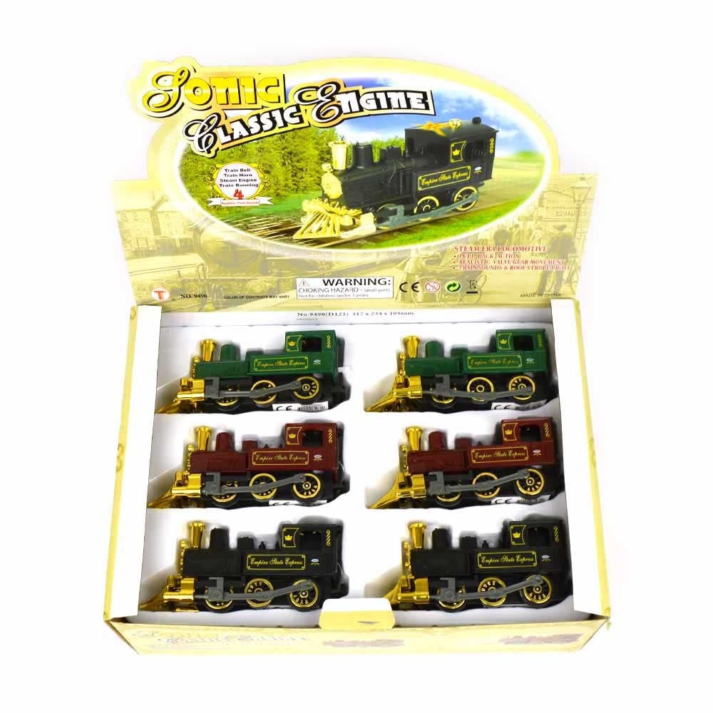TRAIN SONIC ET LUMINEUX (Train Métal et plastique) Rétro friction - Taille 13 cm