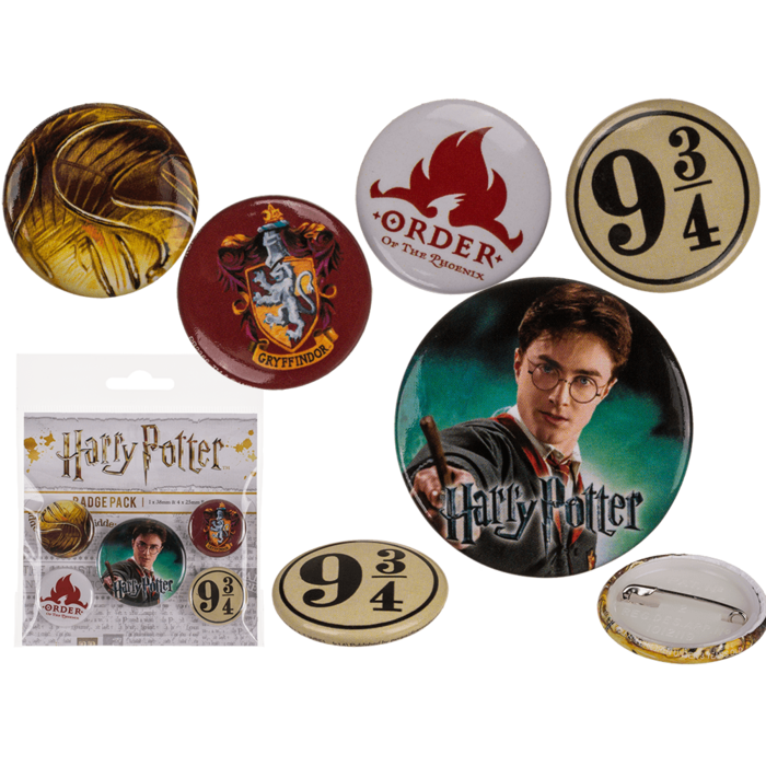 BADGES HARRY POTTER (Pack 5 badges assortis)