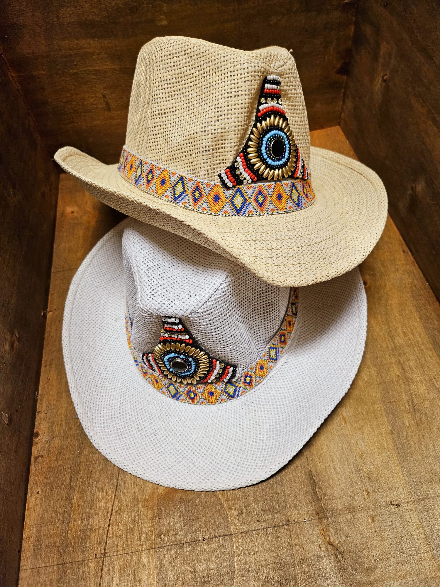 CHAPEAU COW BOY  (Motif indien - 2 coloris) – Image 1