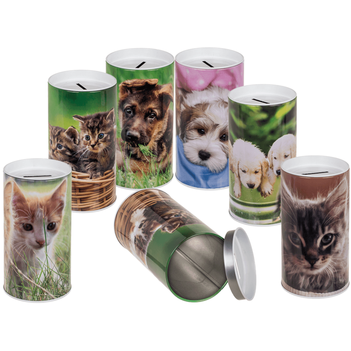 TIRELIRE MÉTAL ANIMAUX (Chiens et chats)