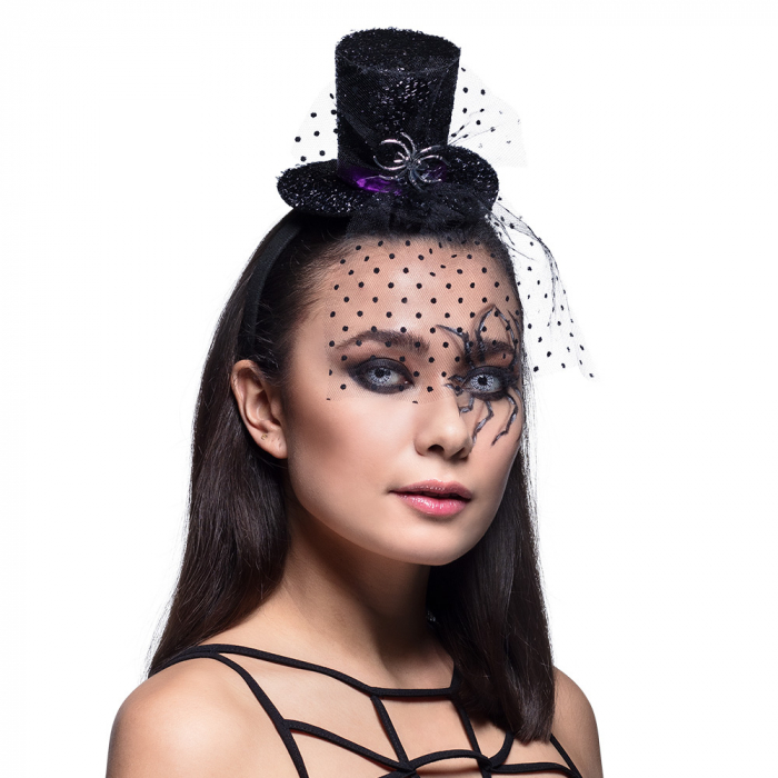 SERRE TÊTE GOTHIQUE (Chapeau, voilette, araignée)