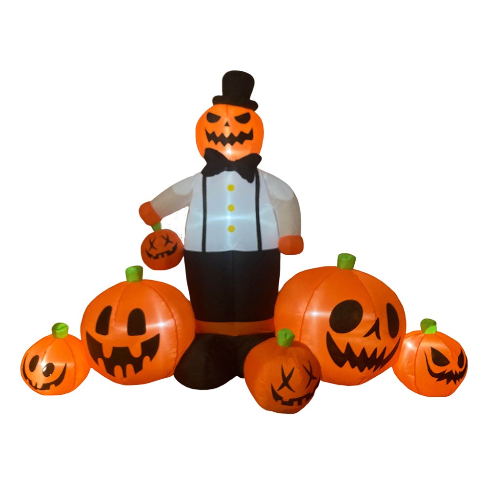 BONHOMME ET CITROUILLES (Auto gonflant électrique) Taille 240 x 90 x 160 cm