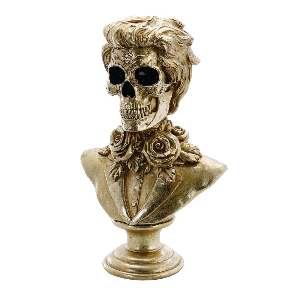 BUSTE HOMME TÊTE DE MORT (Polyrésine 22 x 13.5 x 34 cm) Pack promo - 2 pièces