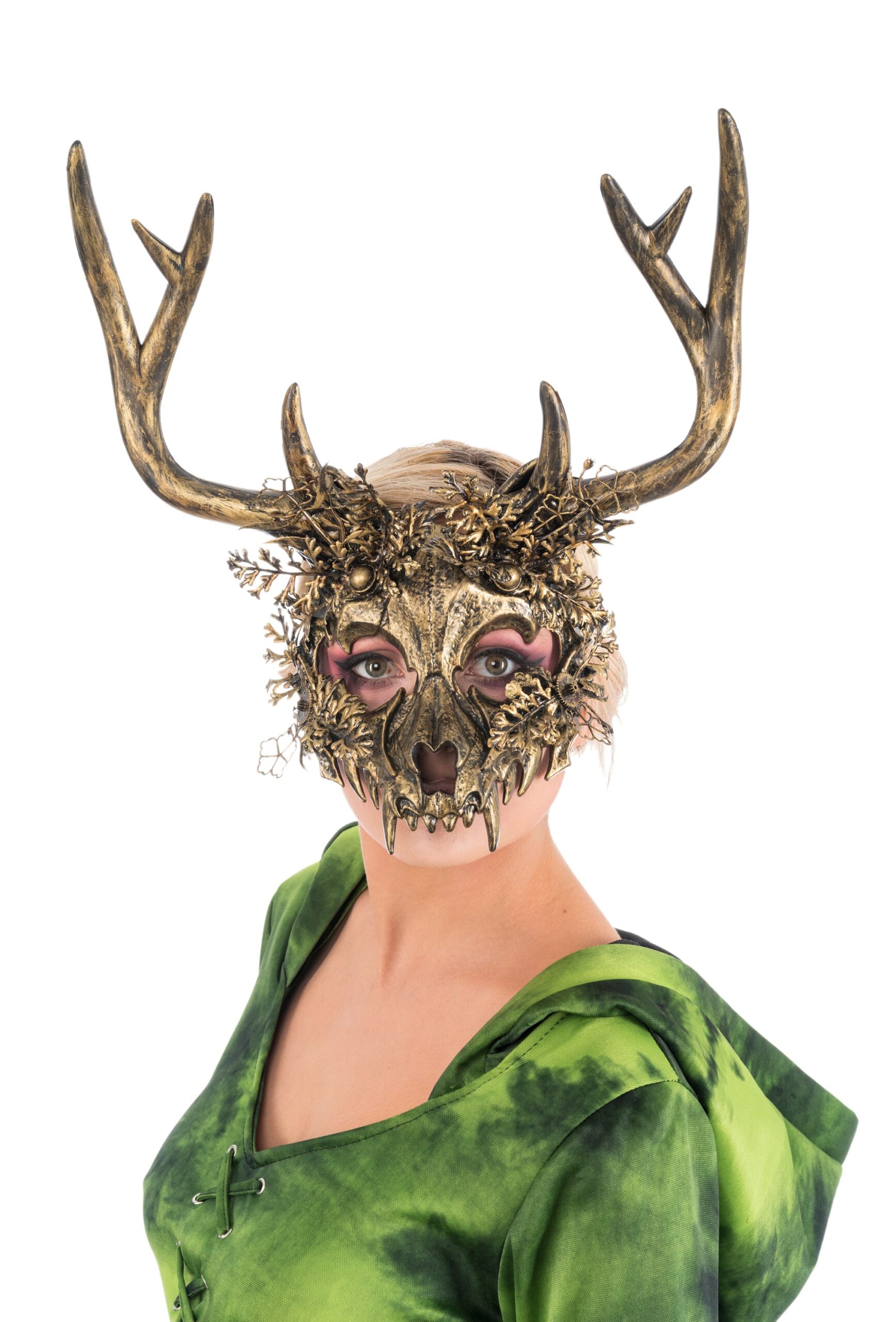 MASQUE DE CERF DORÉ (Visage squelette) – Image 1