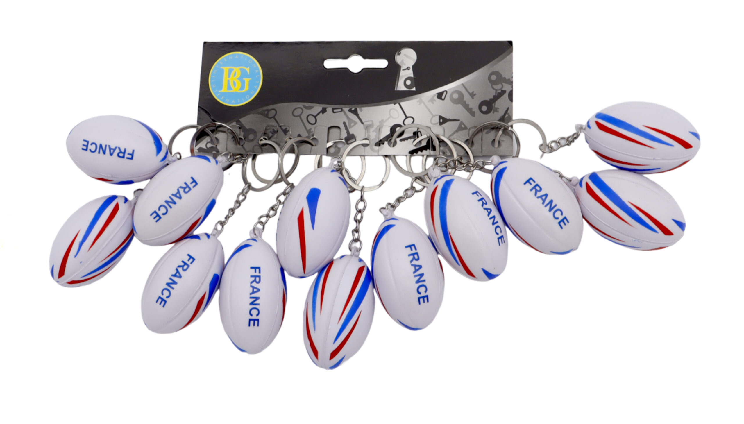PORTE CLÉ RUGBY FRANCE (Pack de 12 ballons bbr) – Image 1