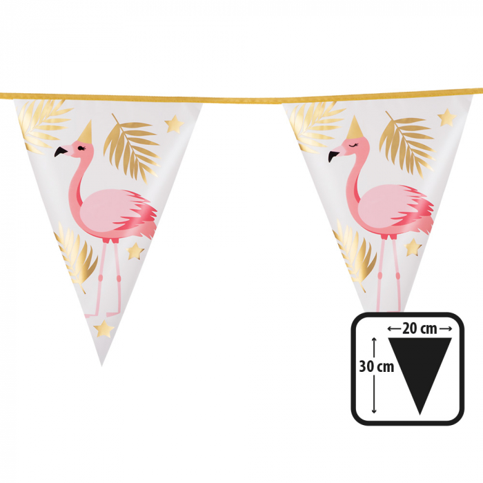 GUIRLANDE FLAMANT ROSE (Longueur 4 mètres - fanions)