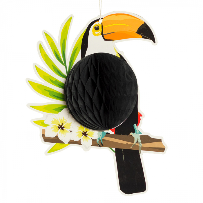 TOUCAN NID D'ABEILLE (Décoration à suspendre) Dimension 25 x 19 cm