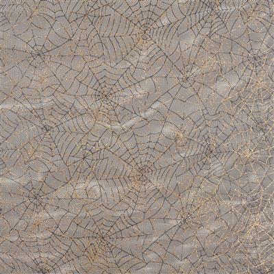 TISSU TOILE D'ARAIGNÉES (Rouleau 5 mètres x 140 cm) 2 Coloris - Noir/or noir/violet