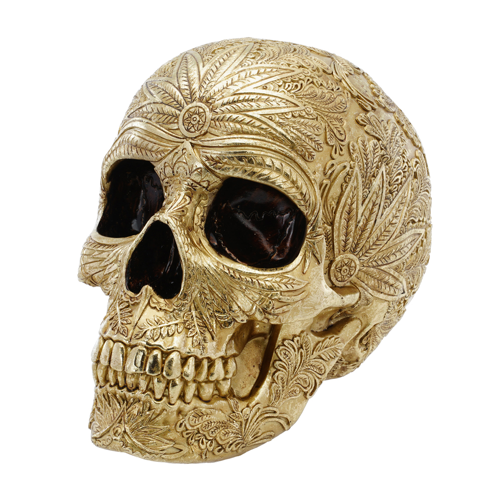 TÊTE DE MORT BAROQUE (Décoration en résine) Dimension 25 x 15 x 19.5 cm
