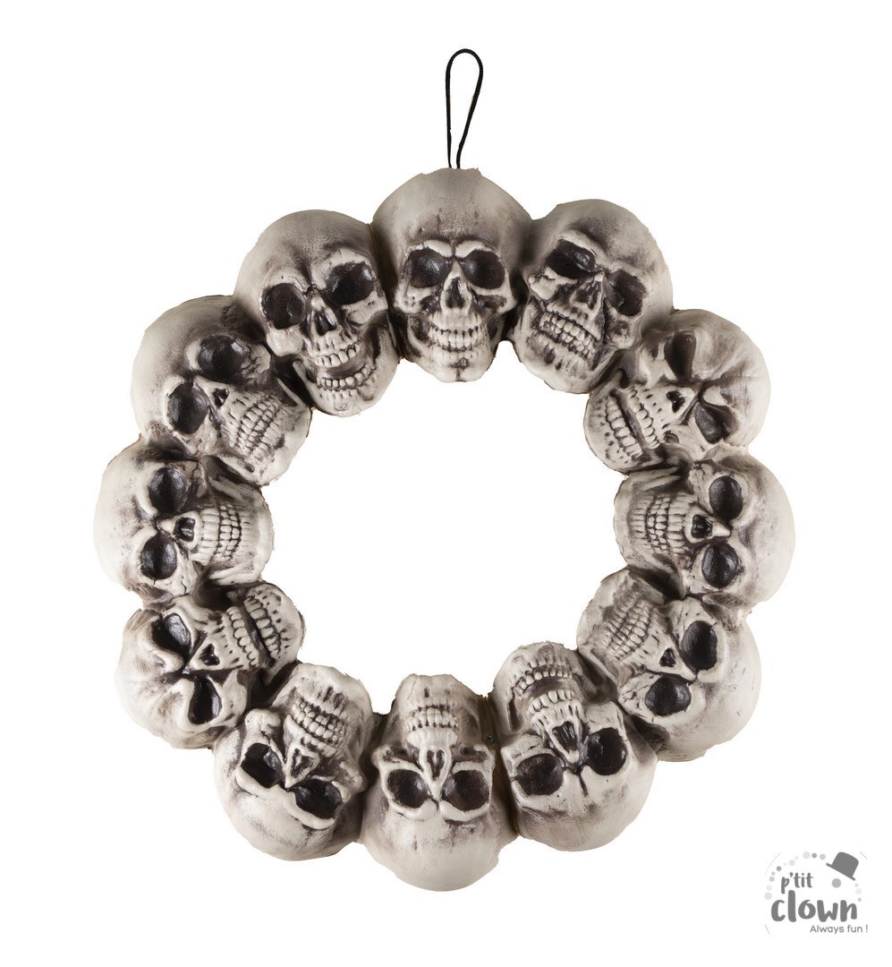 COURONNE TÊTES DE MORTS (Dimension 40 cm) – Image 1