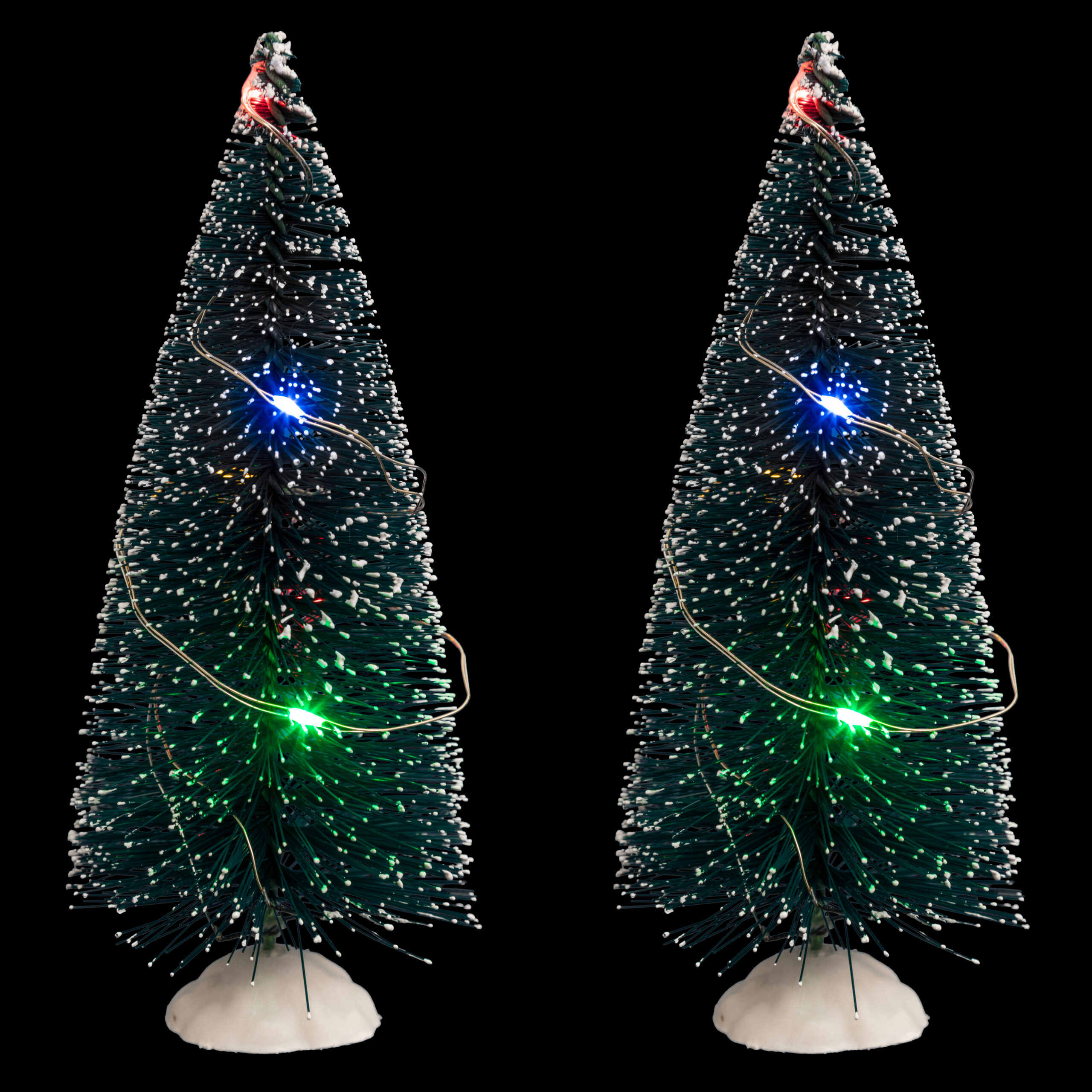 DUO SAPINS LUMINEUX (Sapins de table - 15 cm) – Image 1